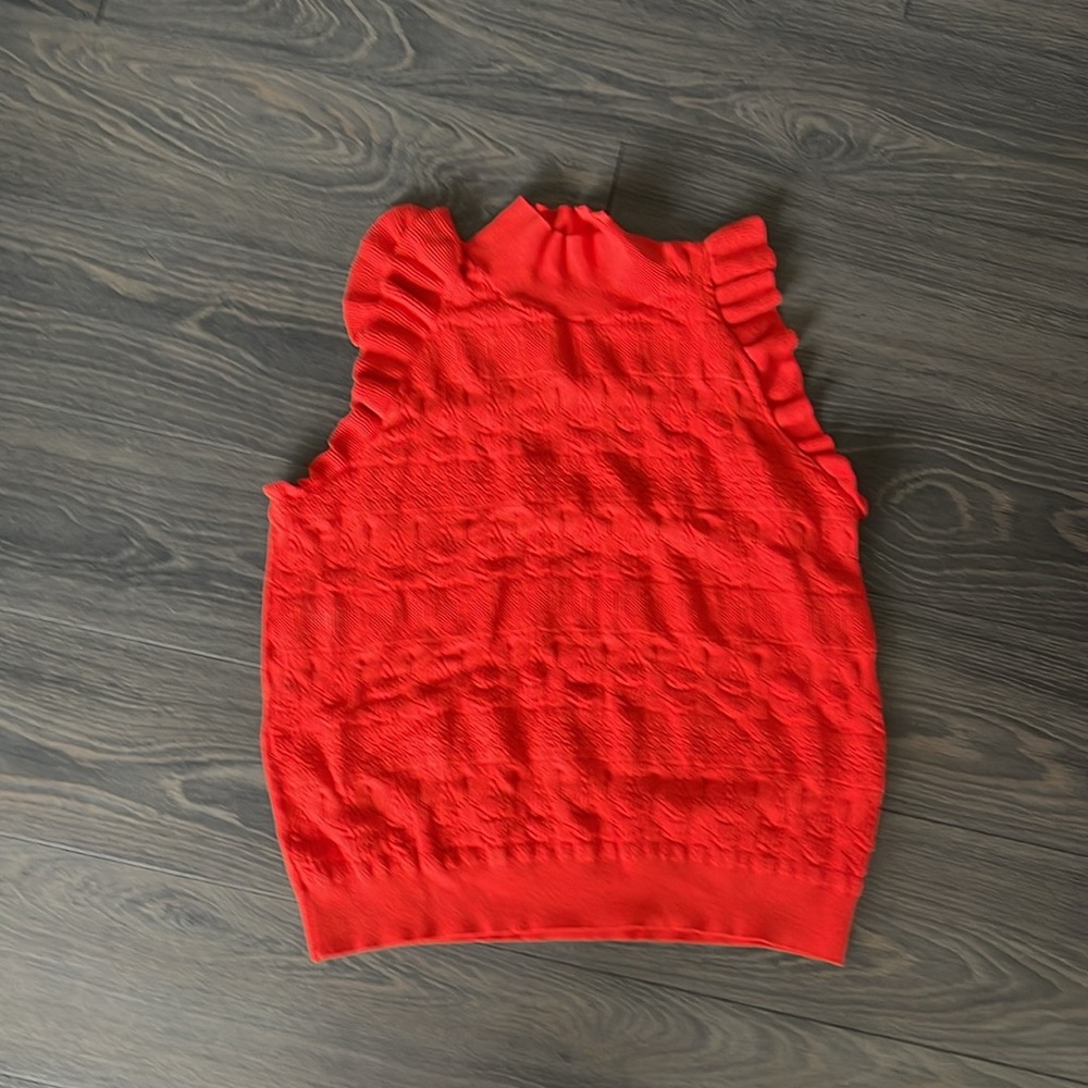 Who What Wear Red Sleeveless Sweater
